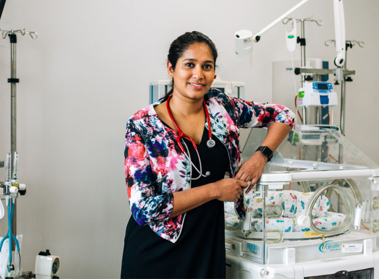 Krishna, a resident medical officer leans on an empty cot